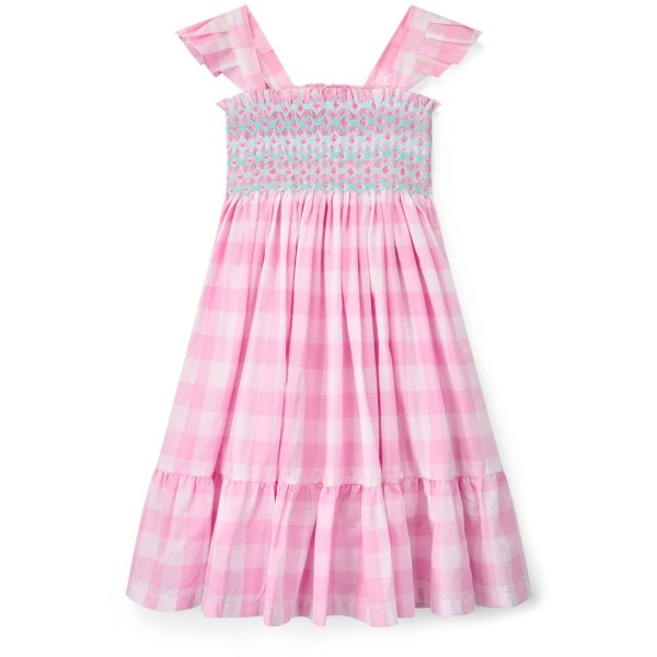 Rachel Carson Girls Dress Candy Floss Gingham with Spearmint Hand Smocking Rachel Carson Girls Dress Candy Floss Gingham with Spearmint Hand Smocking