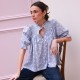 Scholl Blouse Bubble Weave Cotton with Double Cream Hand Smocking Edition 60 Scholl Blouse Bubble Weave Cotton with Double Cream Hand Smocking Edition 60