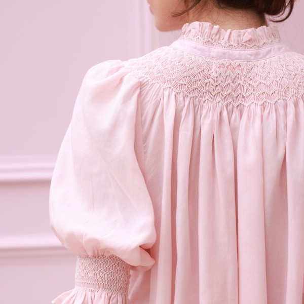 Scholl Summer Blouse Seashell Cotton Voile with Milk Hand Smocking Edition 67 Scholl Summer Blouse Seashell Cotton Voile with Milk Hand Smocking Edition 67