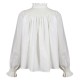 Scholl Women's Blouse White with Ivory Hand Smocking Scholl Women's Blouse White with Ivory Hand Smocking